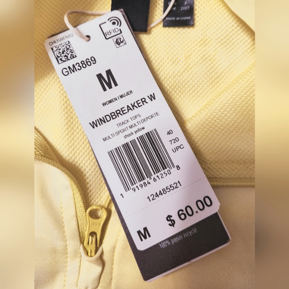 Adidas Cropped Windbreaker - Yellow Tie-Dye - Medium‎ - Picture 6 of 10